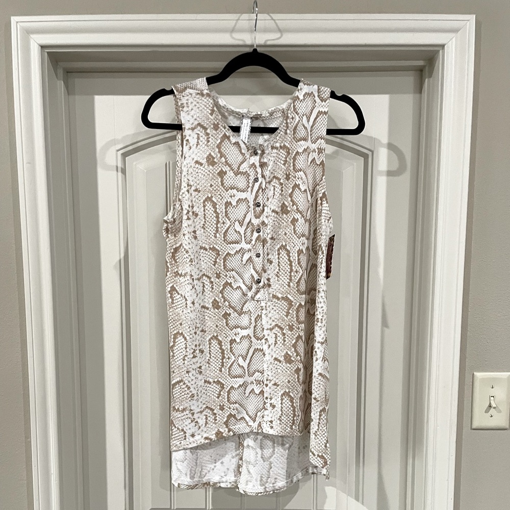 NEW with tags - Sleeveless tan snake tunic top